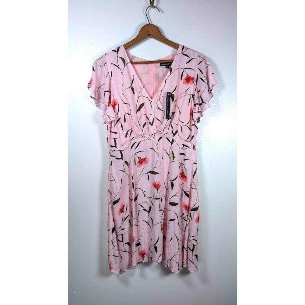 Banana Republic Dress Size 14 Floral Flutter Sleeve Flowy Feminine Office Party